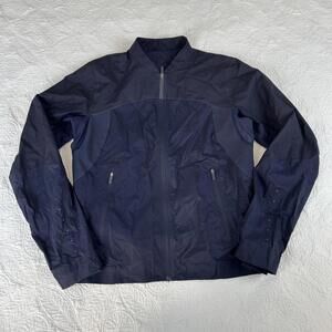 Lululemon Women's Run On Tracker Jacket 6 Midnight Navy Blue Waterproof